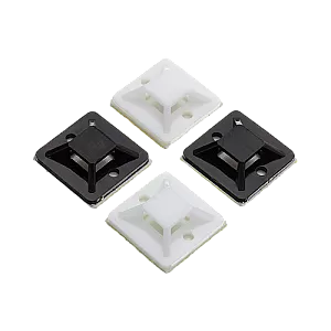 Suport plastic prindere coliere, NEGRU, 19x19 mm, autoadeziv, 100 buc TAD-1-B