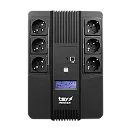 UPS TSY Power, 600VA/360W, LCD, line interactive, 6 x Schuko TSY-D-0K6-LCD UPS TSY Power, 600VA/360W, LCD, line interactive, 6 x Schuko TSY-D-0K6-LCD