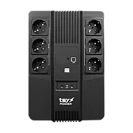 UPS TSY Power, 600VA/360W, LED, line interactive, 6 x Schuko TSY-D-0K6-LED UPS TSY Power, 600VA/360W, LED, line interactive, 6 x Schuko TSY-D-0K6-LED