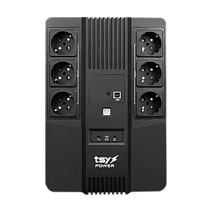 UPS TSY Power, 600VA/360W, LED,  line interactive, 6 x Schuko TSY-D-0K6-LED