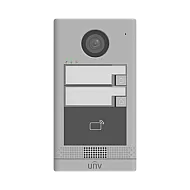 Post exterior videointerfon TCP/IP pentru 2 familii, IR, IK08 - UNV OEU-202S-HMK2