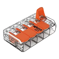 Conector derivatie 5 fire, max. 6 mm² (15 buc.) - WAGO 221-615