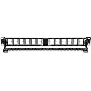 Patch Panel ecranat 24 porturi blank keystone inclinate 1U - TRENDnet TC-KP24SA