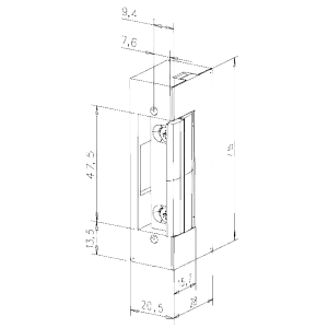 Yala electromagnetica de toc, consum redus, fail safe, alimentare 12 Vcc - ASSA ABLOY E7R-E9139