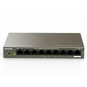 Switch 8 porturi PoE, 1 port uplink RJ45, 10/100Mbps - TENDA TND-TEF1109P-8-63W