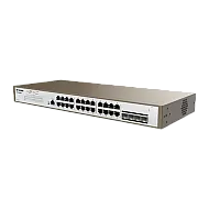 Switch 24 porturi Gigabit, 4 porturi SFP Gigabit, 1 port RJ45 consola, Management, 1U - IP-COM PRO-S24
