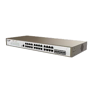 Switch 24 porturi Gigabit, 4 porturi SFP Gigabit, 1 port RJ45 consola, Management, 1U - IP-COM PRO-S24