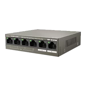 Switch 4 porturi Gigabit PoE+, 2 porturi RJ45 Gigabit, 58W, Management - IP-COM G2206P-4-63W