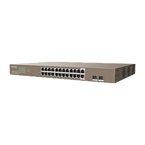 Switch 24 porturi PoE+ Gigabit, 2 porturi SFP Gigabit, Management, 370W, 1U - IP-COM G3326P-24-410W