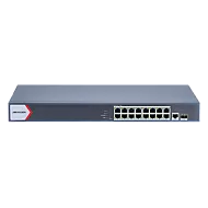 Switch 16 porturi PoE Gigabit, 1 porturi RJ45 Gigabit, 1 port SFP Gigabit, Smart Management - HIKVISION DS-3E1518P-EI-M
