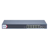 Switch 16 porturi PoE Gigabit, 1 porturi RJ45 Gigabit, 1 port SFP Gigabit, Smart Management - HIKVISION DS-3E1518P-EI