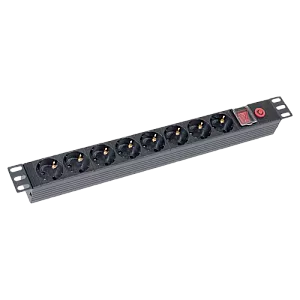 PDU 8 prize Shuko, 19'', 1U, aluminiu cu protectie - ASYTECH Networking ASY-PDU-8