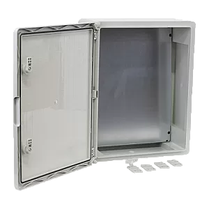 Cutie distributie IP65 din ABS gri, usa mata, placa metalica, 400x500x175 mm PP3003