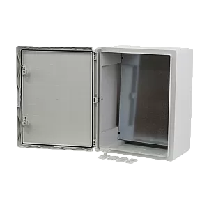Cutie distributie IP65 din ABS gri, usa mata, placa metalica, 400x500x240 mm PP3007