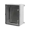 Cutie distributie IP65 din ABS gri, usa transparenta, placa metalica, 400x500x240 mm PP3017 – Plastim PP3017