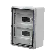 Cutie modulara IP65 din ABS gri, usa transparenta, 2 x 12 module, 300x400x170 mm PP3114 Cutie modulara IP65 din ABS gri, usa transparenta, 2 x 12 module, 300x400x170 mm PP3114