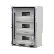 Cutie modulara IP65 din ABS gri, usa transparenta, 3 x 15 module, 350x500x190 mm PP3116 Cutie modulara IP65 din ABS gri, usa transparenta, 3 x 15 module, 350x500x190 mm PP3116