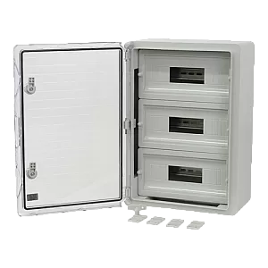 Cutie modulara IP65 din ABS gri, usa transparenta, 3 x 15 module, 350x500x190 mm PP3116