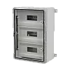 Cutie modulara IP65 din ABS gri, usa transparenta, 3 x 15 module, 350x500x190 mm PP3116 – Plastim PP3116
