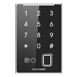 Cititor de proximitate MIFARE, amprenta, cod QR, Wiegand, RS-485, tastatura integrata -HIKVISION DS-K1109DKFB-QR