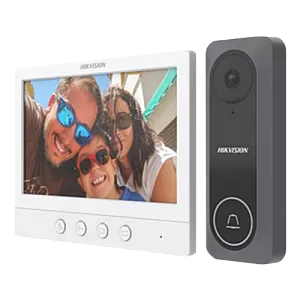 Kit videointerfon analogic, ecran 7', conectare 4 fire pentru 1 familie, IR - HIKVISION DS-KIS212