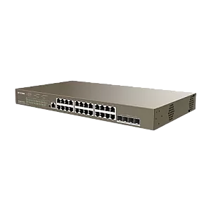 Switch 24 porturi PoE 1Gbps, 4 porturi SFP+ 10Gbps, L3 Cloud Management - IP-COM G5328XP-24-410W