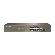 Switch 8 porturi PoE Gigabit, 1 port RJ45 Gigabit, 1 port SFP Gigabit, 1U, L3 Management - IP-COM G5310P-8-150W