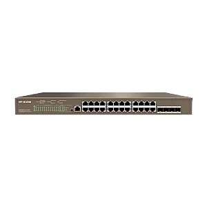 Switch 24 porturi PoE Gigabit, 4 porturi SFP Gigabit, 1 port consola,1U , L3 Management - IP-COM G5328P-24-410W