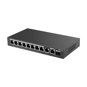 Switch 8 porturi PoE+, 2 porturi GE, 1 port SFP, Gigabit, Cloud Management - Ruijie RG-ES210GS-P
