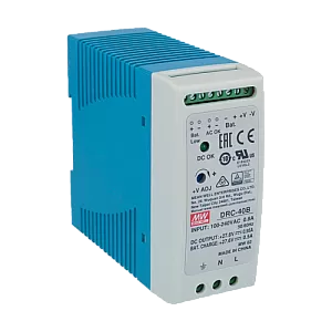 Sursa de alimentare in comutatie, 27.6V / 0.95A + 0.5A, sina DIN, backup - MEAN WELL DRC-40B