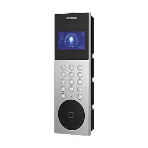 Videointerfon TCP/IP pentru blocuri si spatii birouri, 4.3' touch screen, 2x 2MP, Recunoastere faciala, Card, Alarma - HIKVISION DS-KD9203-ME6