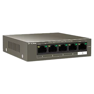 Switch 4 porturi Gigabit PoE, 1 port RJ45 Gigabit - IP-COM G1105P-4-63W