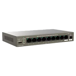 Switch 8 porturi Gigabit PoE, 1 x RJ45 Gigabit Uplink, 1 x SFP Gigabit Uplink - IP-COM G1110PF-8-102W