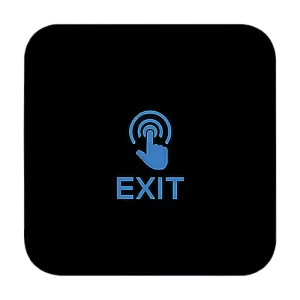 Buton de iesire Touch, plastic negru, montaj aparent, 12-24 Vcc, NO-NC-COM, LED, 86 x 86 mm CSB-86T-P2