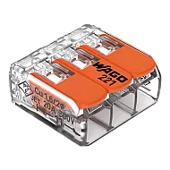 Conector derivatie 3 fire, max. 4 mm² (50 buc.) - WAGO 221-413 Conector derivatie 3 fire, max. 4 mm² (50 buc.) - WAGO 221-413