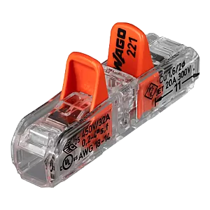 Conector derivatie in linie, 2 fire, max. 4 mm² (60 buc.) - WAGO 221-2411 Conector derivatie in linie, 2 fire, max. 4 mm² (60 buc.) - WAGO 221-2411