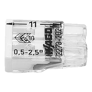 Conector compact de imbinare, 2 fire, max. 2.5 mm² (100 buc.) - WAGO 2273-202 Conector compact de imbinare, 2 fire, max. 2.5 mm² (100 buc.) - WAGO 2273-202