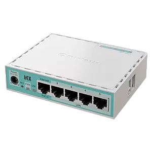 Router hEX, 5 porturi Gigabit, USB, PoE IN - MikroTik E50UG