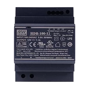 Sursa de alimentare in comutatie, 12V / 7.1A, sina DIN - MEAN WELL HDR-100-12