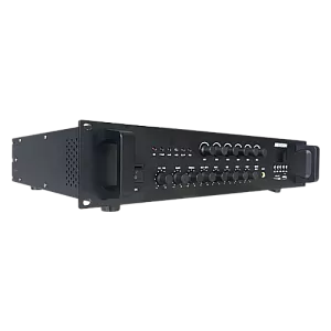 Amplificator Analog, 120W, 6 zone, 2xAUX, EMC IN, 2xMic, Bluetooth, USB, SD Card, MP3 - HIKVISION DS-QAE0A120G1-VB6