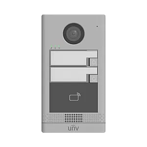 Post exterior videointerfon TCP/IP pentru 2 familii, IR, IK08 - UNV OEU-202S-HMK2