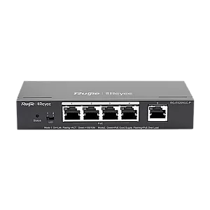 Switch 4 porturi PoE+ RJ45 Gigabit, 1 port uplink RJ45 Gigabit, L2 Cloud Management - Ruijie RG-ES205GC-P