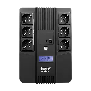 UPS TSY Power, 600VA/360W, LCD,  line interactive, 6 x Schuko TSY-D-0K6-LCD