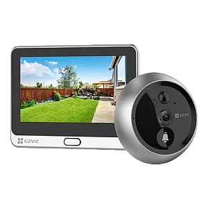 Vizor electronic smart, Wi-Fi, FullHD, monitor 4.3 inch, sonerie, acumulator 4600mAh, Argintiu - EZVIZ CS-DP2C-Silver