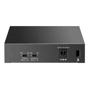 Switch LiteWave, 5 porturi RJ45 10/100Mbps, 4xPoE+, Unmanaged - TP-Link LS105LP