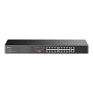 Switch 16 porturi PoE+ Gigabit, 2 porturi RJ45 Gigabit, 2 x Combo SFP Gigabit, Unmanaged - TP-Link TL-SG1218MP