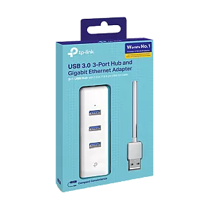 Adaptor Ethernet USB - RJ45 Gigabit, 3 x USB 3.0 - TP-Link UE330 Adaptor Ethernet USB - RJ45 Gigabit, 3 x USB 3.0 - TP-Link UE330