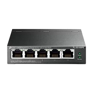Switch 4 x RJ45 Gigabit PoE, 1 x RJ45 Gigabit, Buget PoE 65W, Easy Smart Managed - TP-Link TL-SG105PE