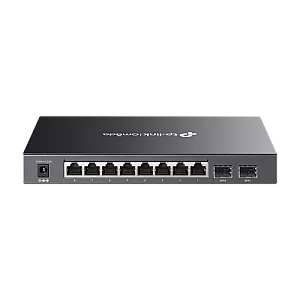 Switch 8 porturi RJ45 Gigabit PoE, 2 x SFP Gigabit, Buget PoE 61W, Management - TP-Link Omada SG2210P