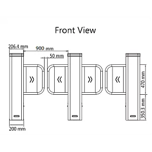 Poarta acrilica 90 cm, pentru poarta batanta DS-K3B501SX - HIKVISION DS-K3B501SX/601SX-Dp90/2 Poarta acrilica 90 cm, pentru poarta batanta DS-K3B501SX - HIKVISION DS-K3B501SX/601SX-Dp90/2